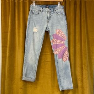 Quilted gap flower jeans- size 26
